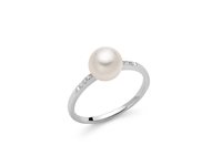 Anello Miluna Donna Miss Italia in Oro bianco Perla PLI1594